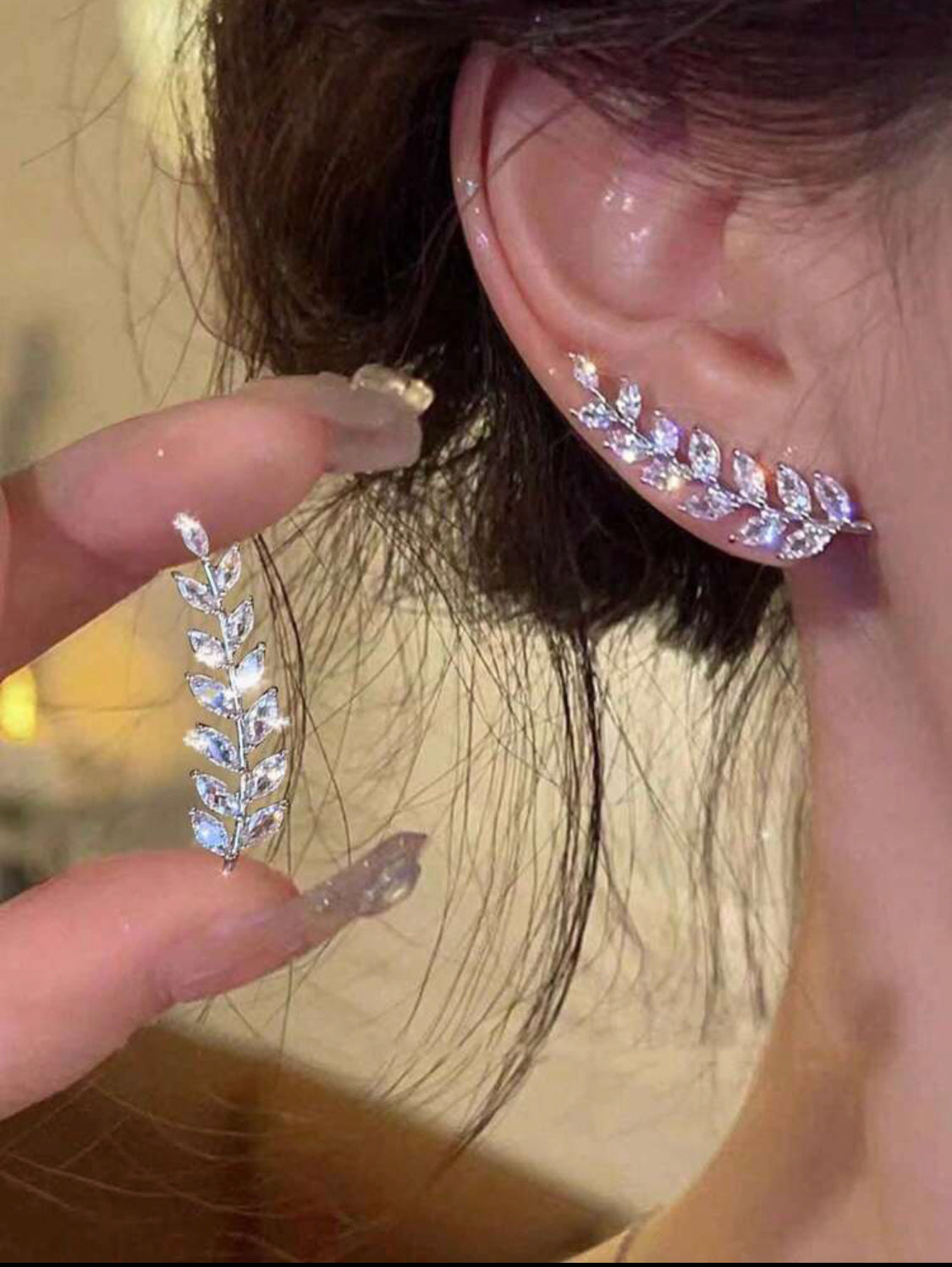 1pair Fashionable Ear Cuff With Wheat Ear Tassel Design, Lightweight, Versatile And Exquisite Earrings For Women's Daily Wear π (30% advance payment) vibrant vogue