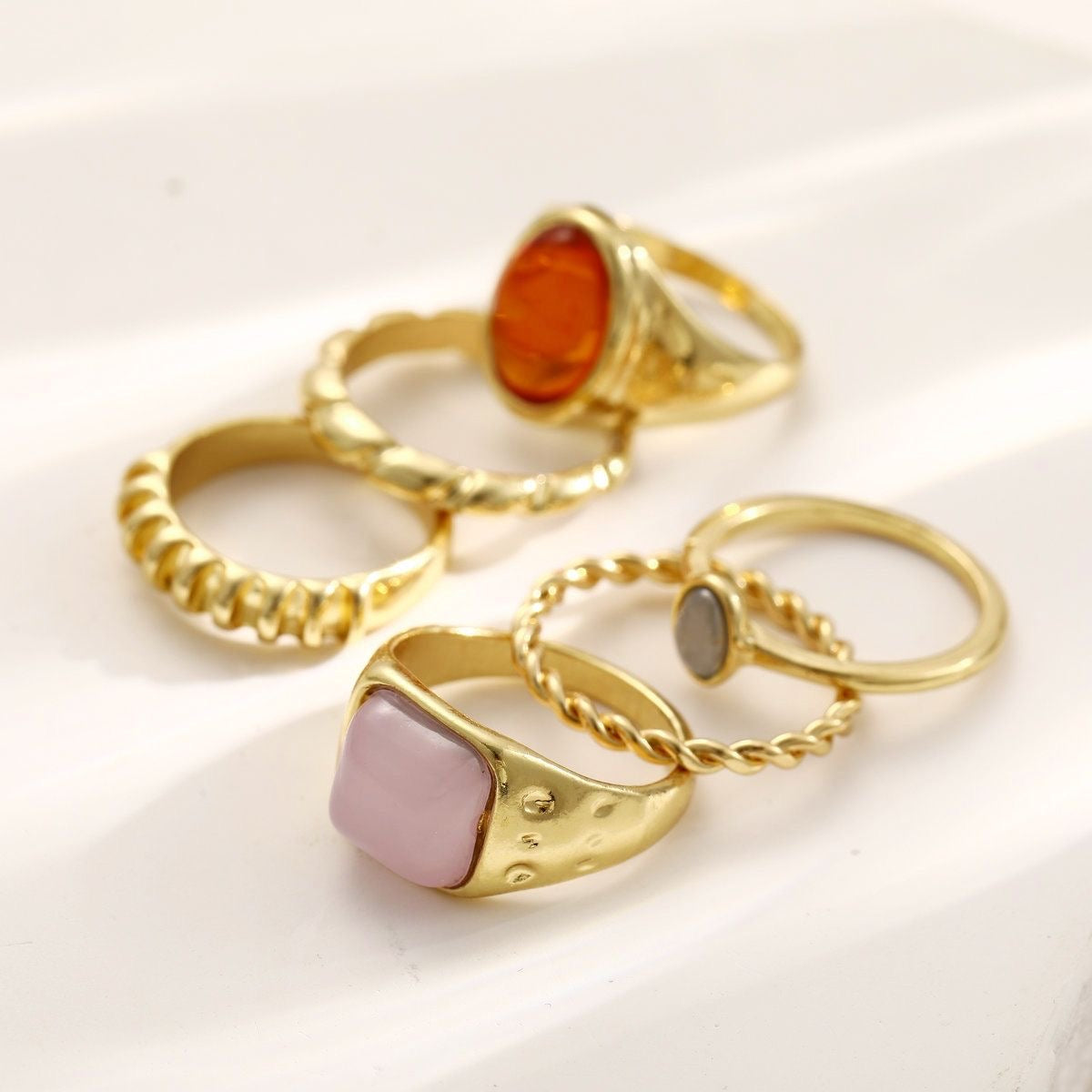 Fashionable 6-Piece Women's Ring Set