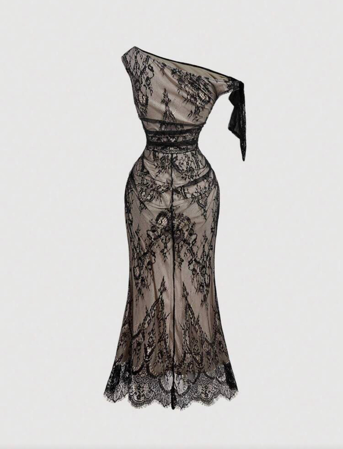 Women's Sexy Casual Elegant Asymmetrical Lace Midi Dress For Mother Of The Bride Wedding Party Dinner Date Daily Outings Gatherings Beige Summer
