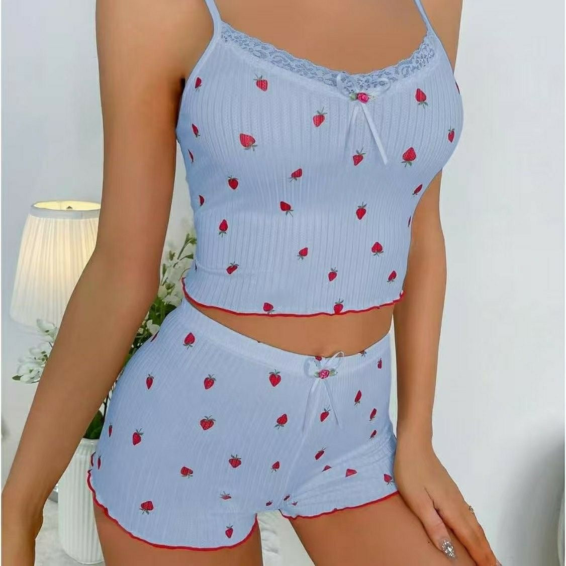 Sleepwear Comfortable Sleeveless Top & Shorts Pajama Set β Sweet Styleπ(30% advance) vibrant vogue