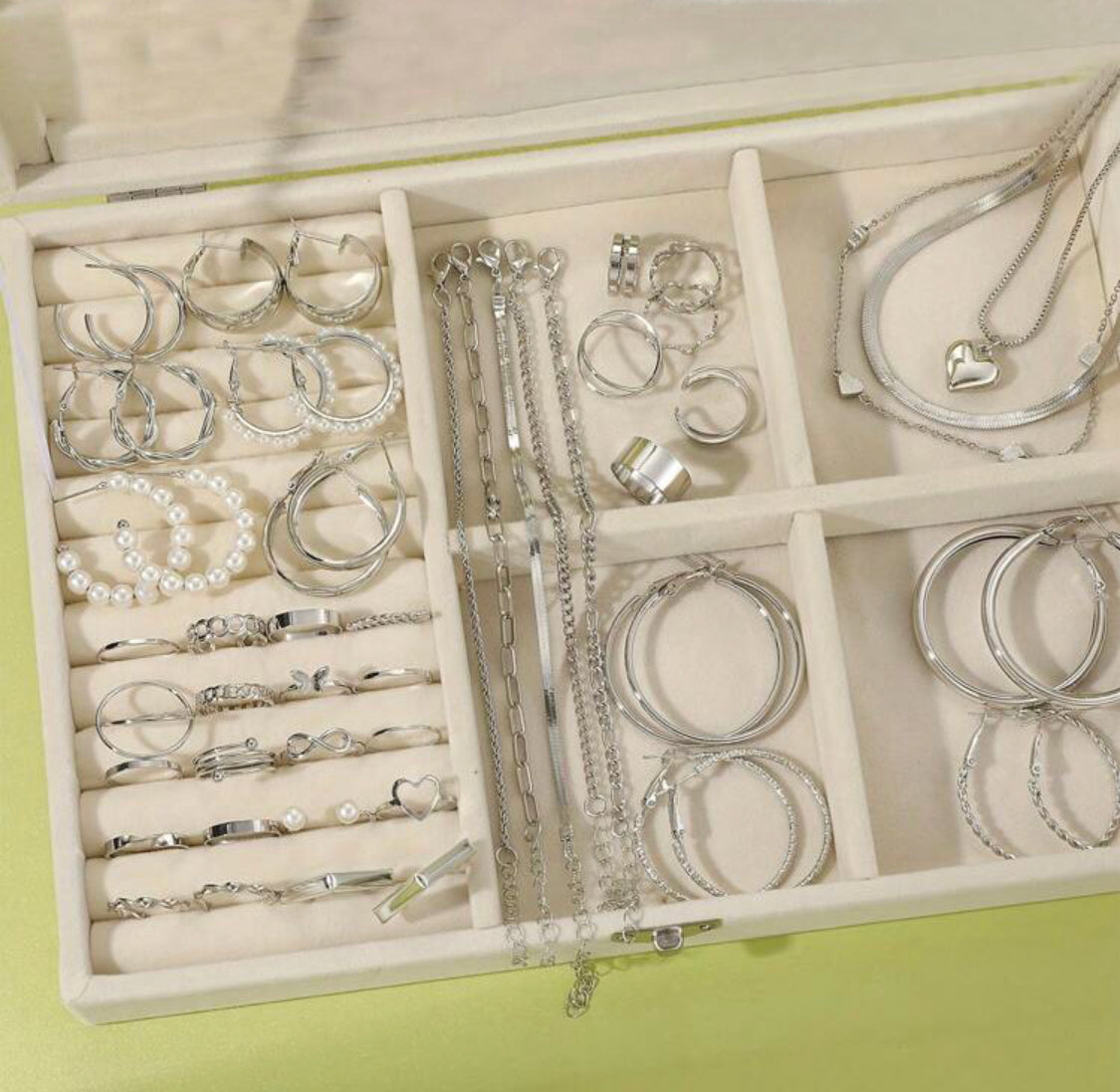 91pcs Vintage Elegant Faux Pearl Jewelry Set Suitable For Daily Wear, Outings And Commuting