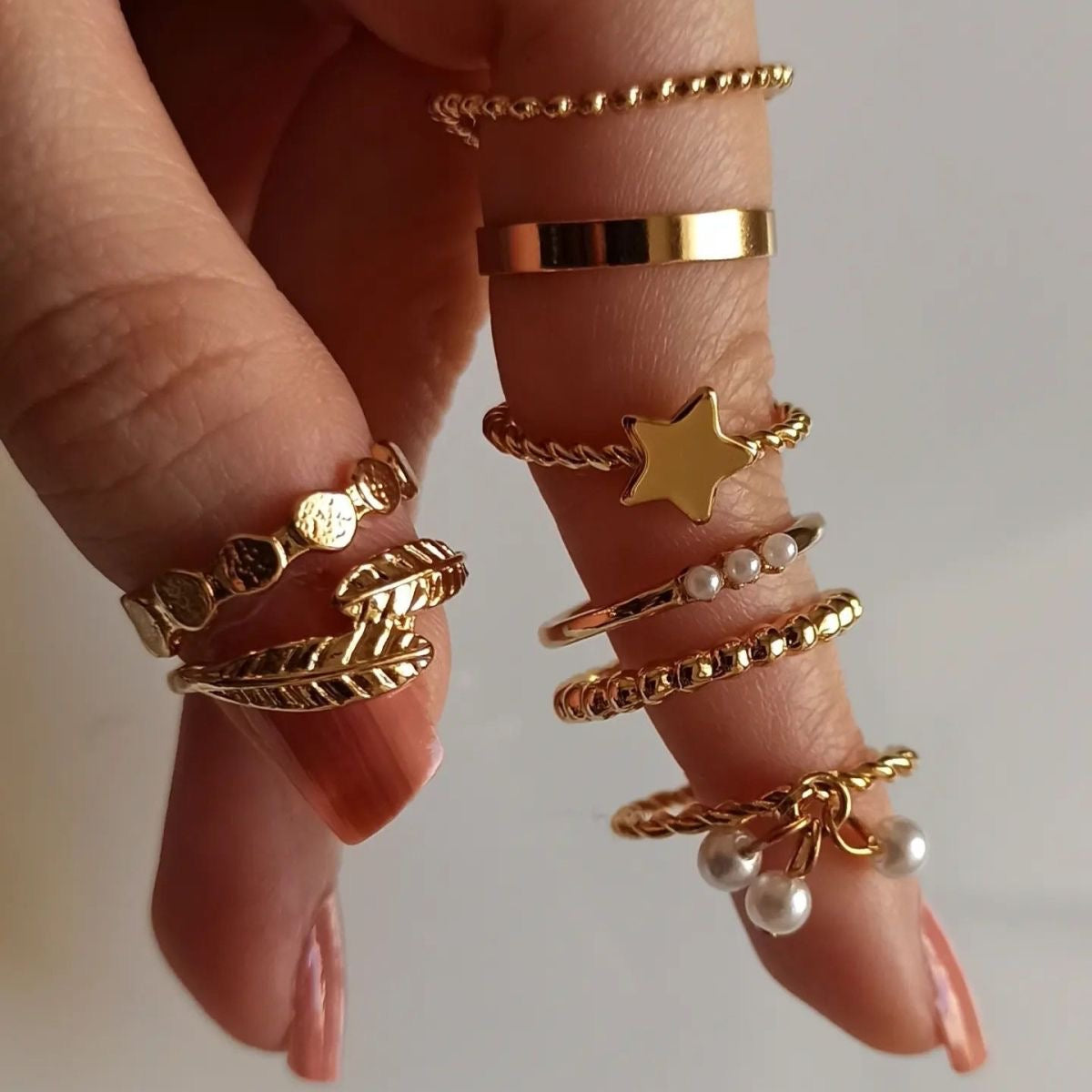 Accessories new 8-piece set fashion women's jewelry rings