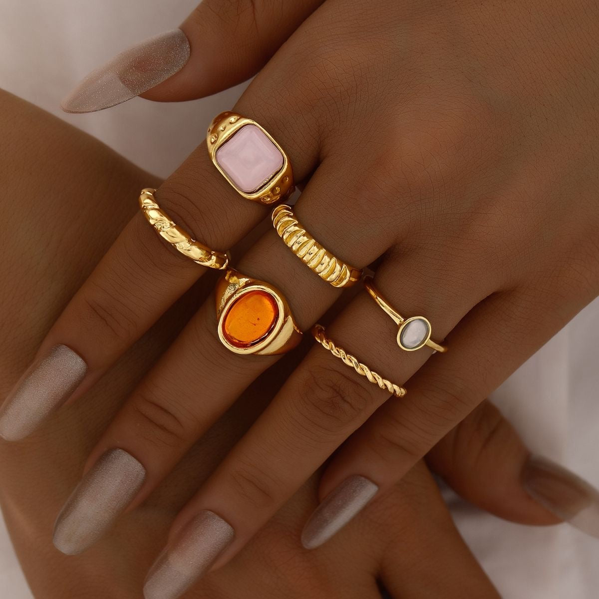 Fashionable 6-Piece Women's Ring Set