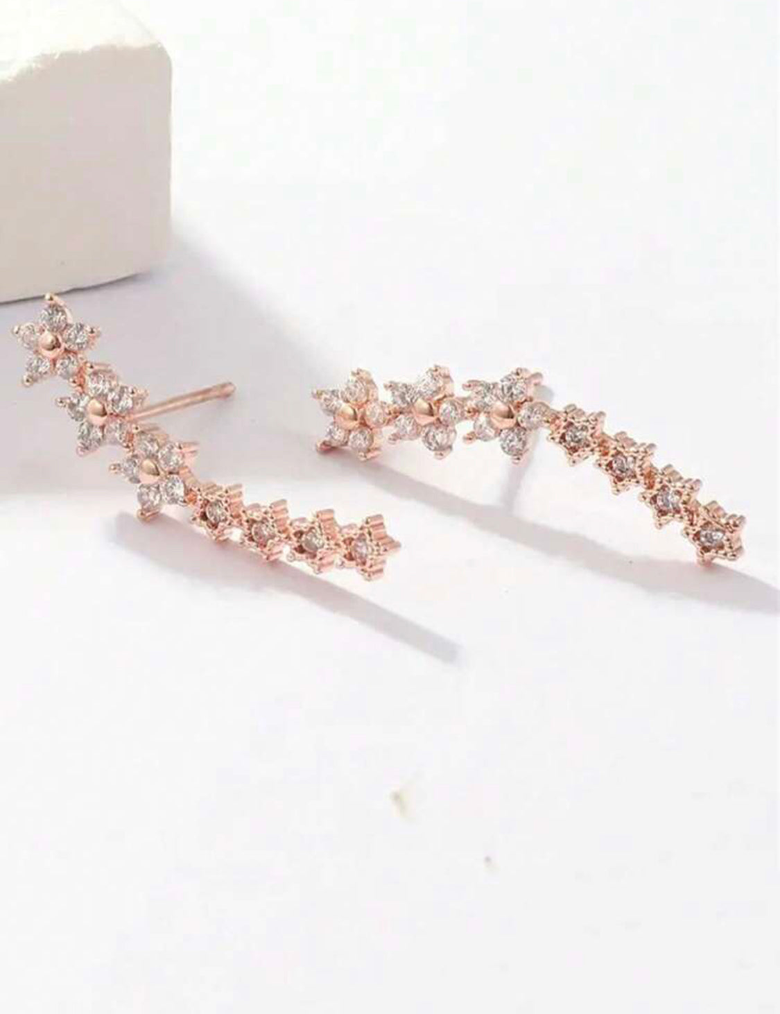 1 Pair Stainless Steel Flower & Star Stud Earrings, Fashion & Unique, Low Allergy, Elegant Alloy Jewelry, Suitable For Women, Valentine's Day, Mother's Day Gift π (30% advance payment) vibrant vogue