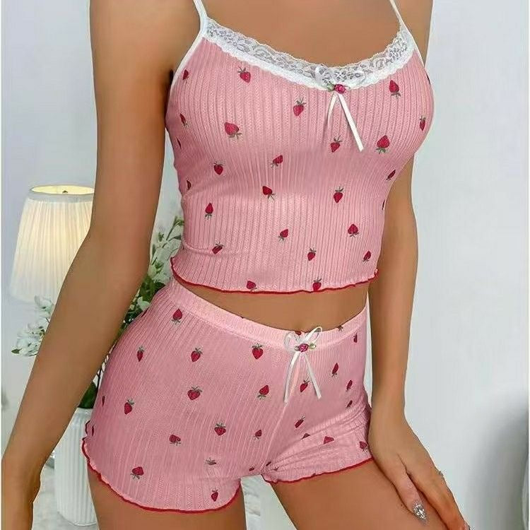 Sleepwear Comfortable Sleeveless Top & Shorts Pajama Set β Sweet Styleπ(30% advance) vibrant vogue
