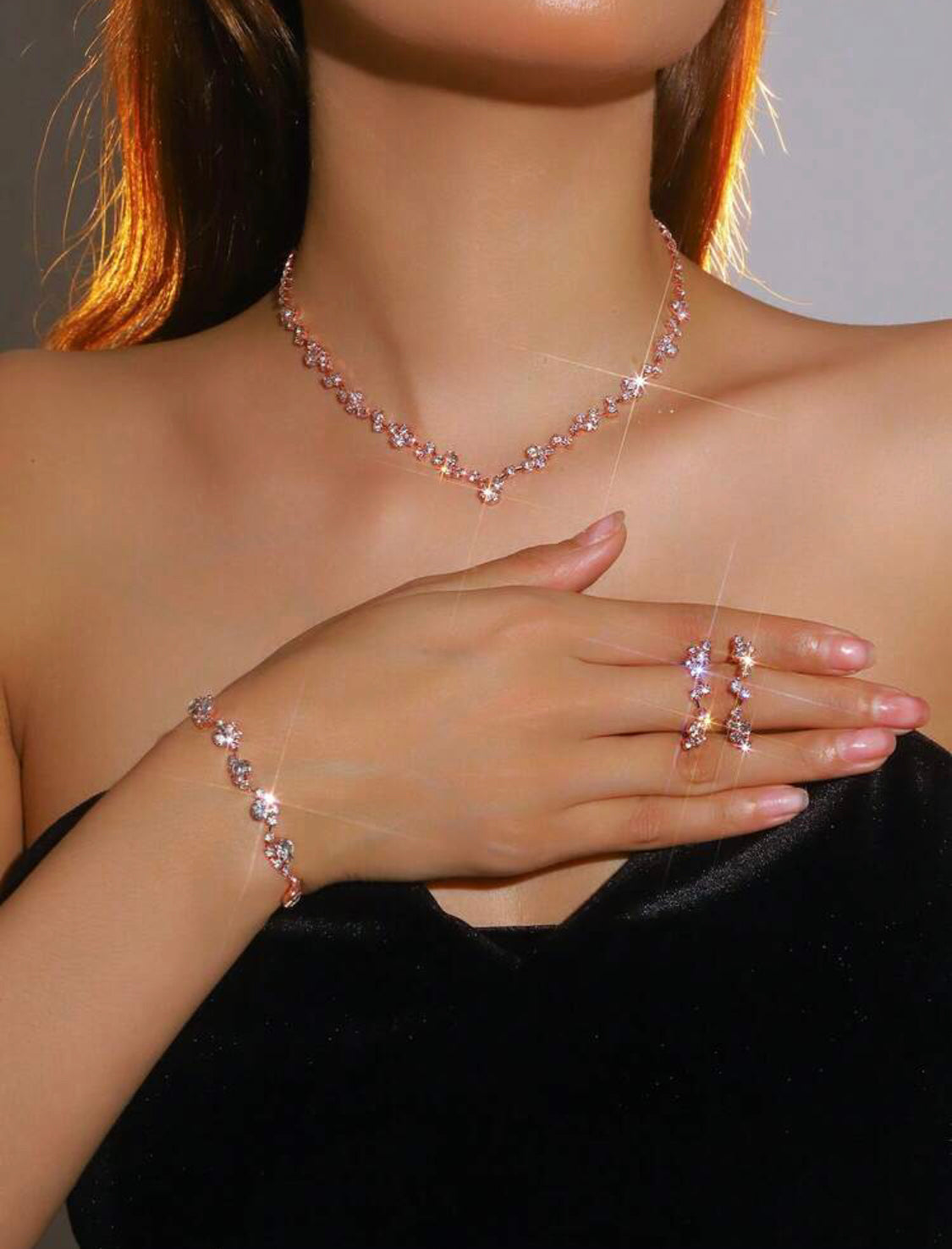 3pcs Fashionable Jewelry Set, Including 1 Necklace, 1 Pair Of Earrings And 1 Bracelet, Suitable For Women's Daily Wear, As Well As Weddings, Parties And Other Occasions 👉 (30% advance payment) vibrant vogue