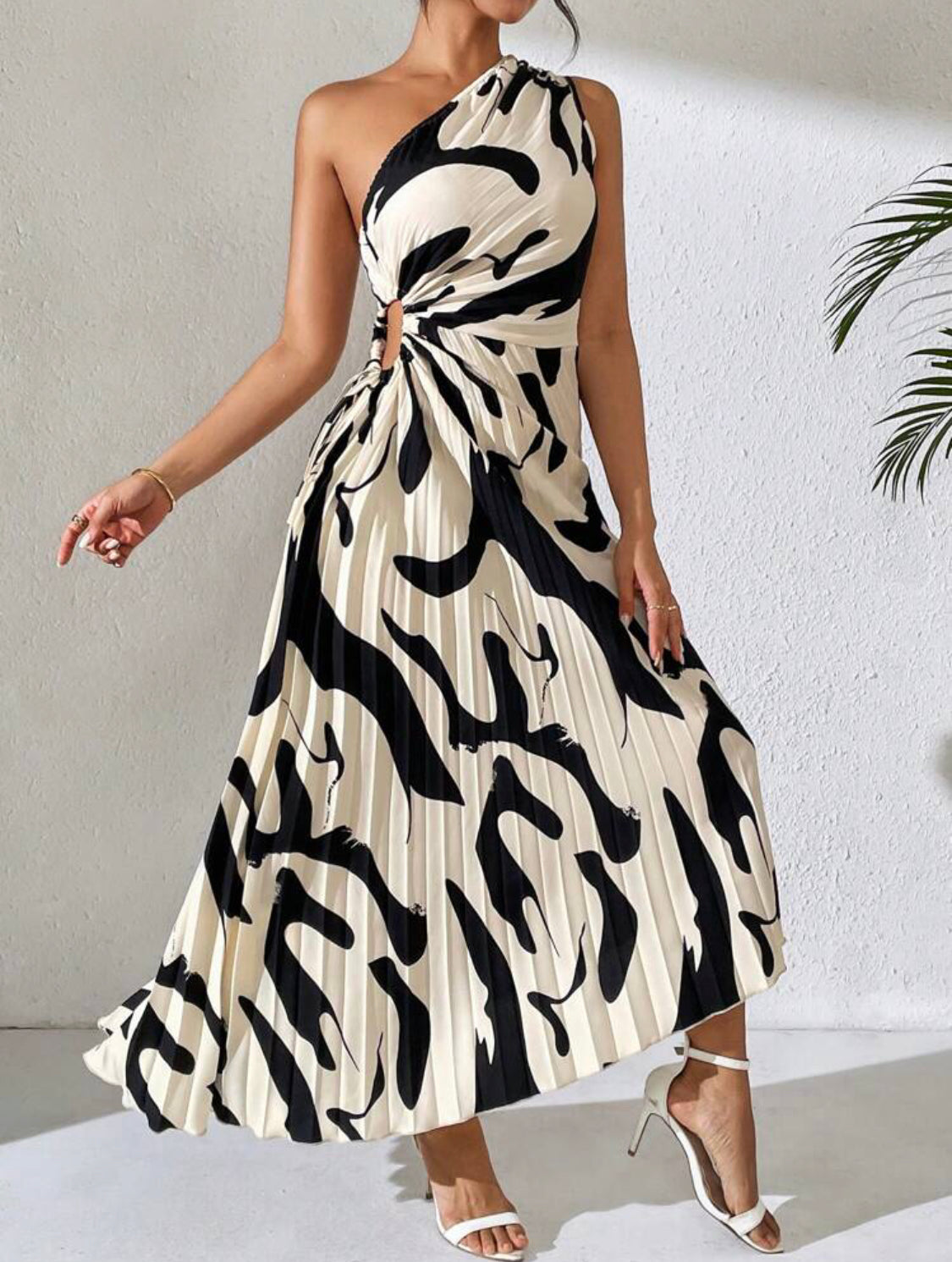 Summer Off-Shoulder Hollow-Out Printed Dress Maxi Women Outfit..!
