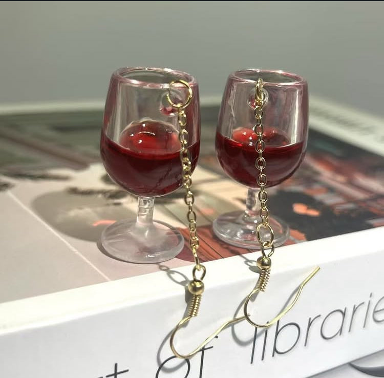 Pair of beautiful vine glass earrings