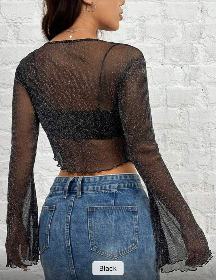 Shiny Mesh Blouse