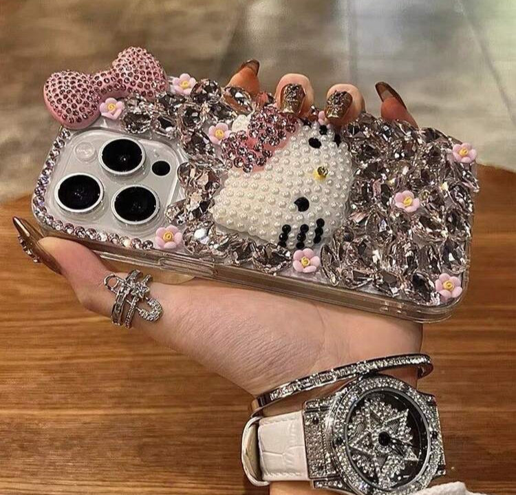 Hello Kitty Cat Bow Sanrio Phone Case, Pink Waterproof Shockproof Material, Cute & Stylish Compatible With Apple 17 Series, 11/12/12 Pro, 13/14/15, 13 Pro/14 Pro/15 Pro, 12 Pro Max/13 Pro Max/14 Pro Max/15 Pro Max, 16,17 pro and pro max