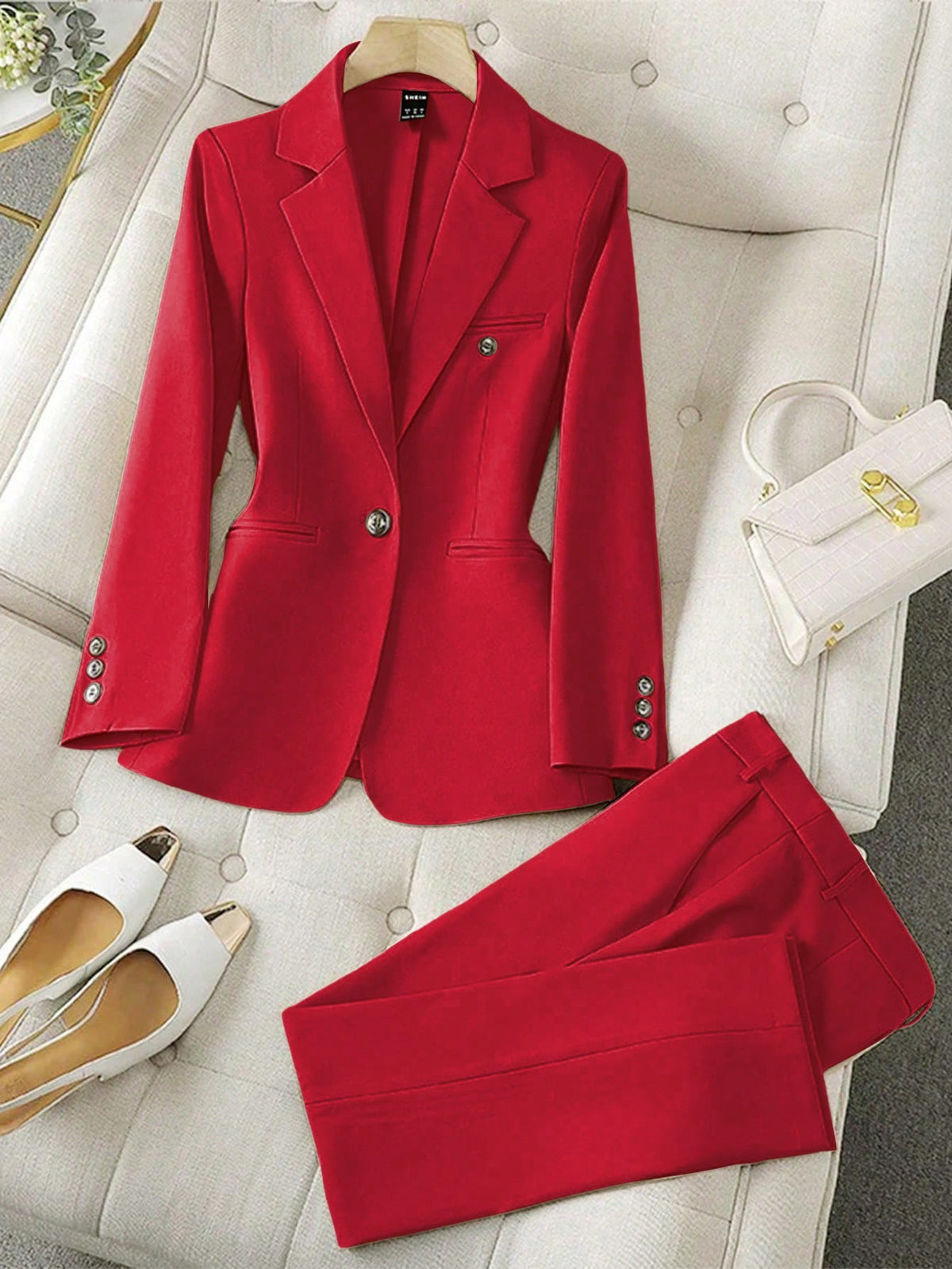 Women pant coat Long Sleeve Top And Pants Casual Business Office Suit, All Seasons Fall Cloth For Women