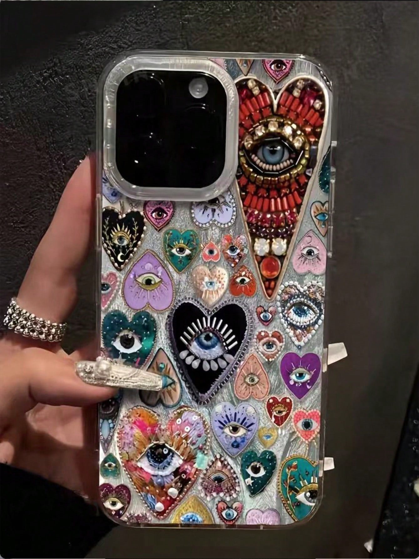 Iphone-14 1pc Feather & Diamond Pattern Full Coverage TPU Shockproof Phone Case Compatible With Apple 16, 15, 14, 13, 12, 11 Pro Max