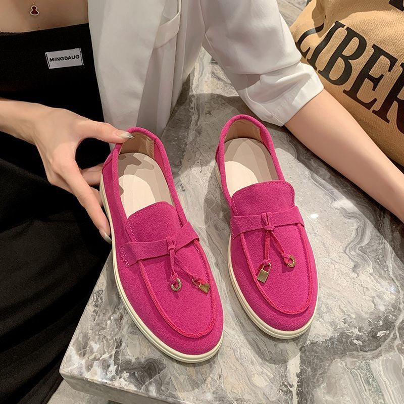women's soft-soled loafers, flat casual moccasins, slip-on shoes, comfortable soft-soled single shoes, versatile.