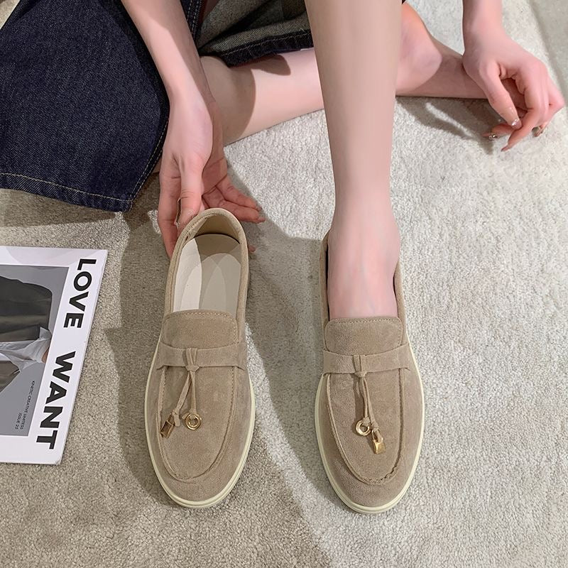 women's soft-soled loafers, flat casual moccasins, slip-on shoes, comfortable soft-soled single shoes, versatile.