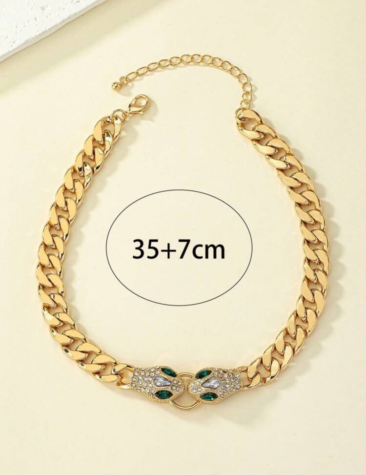 Rhinestone Snake Design Chain Necklace