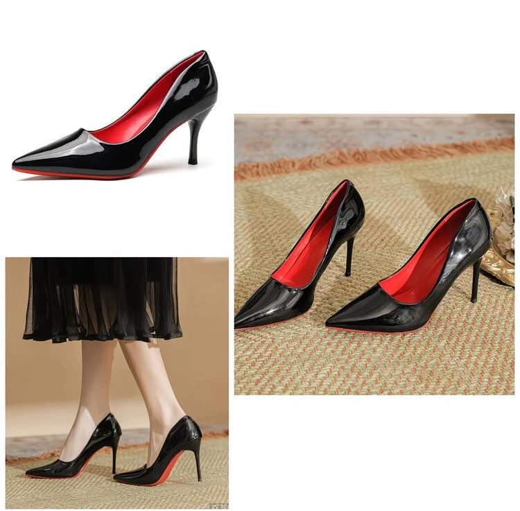 Women Solid black High Heel Evening Pumps, Elegant,Party Outfits,Pointed Heels