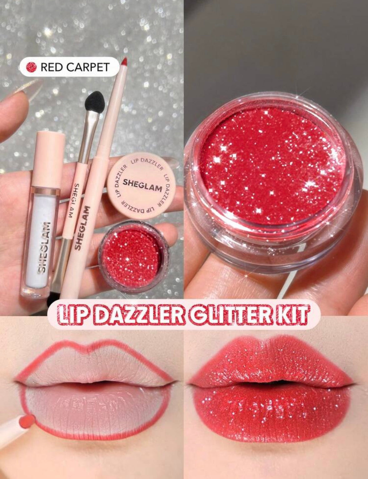 Lip Dazzler Glitter Kit-Red Carpet Lip.