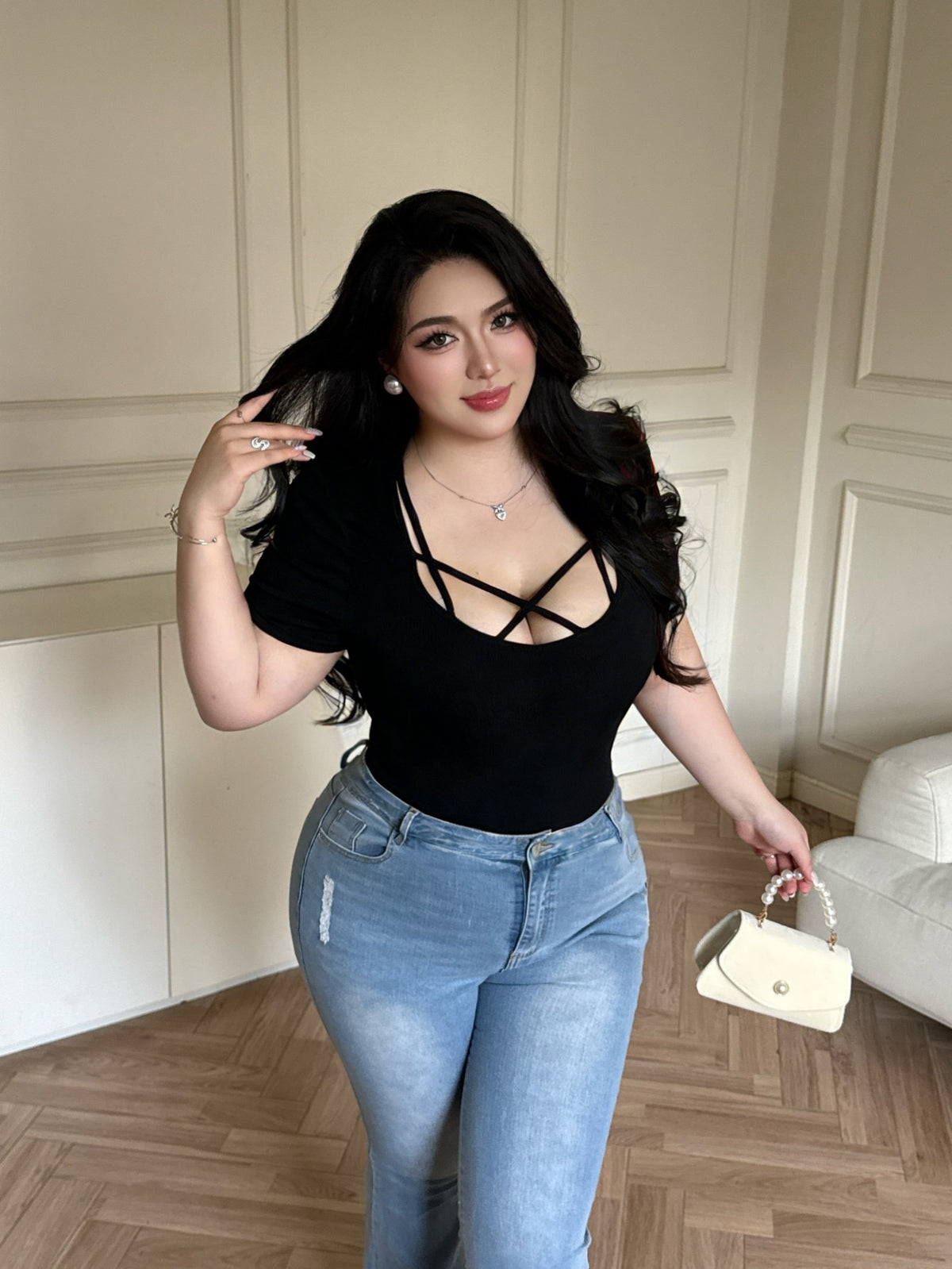 Plus Size Spring/Summer Tie-Up Sexy Minimalist T-Shirt 👉(30% advance) 10-15 days delivery, vibrant vogue