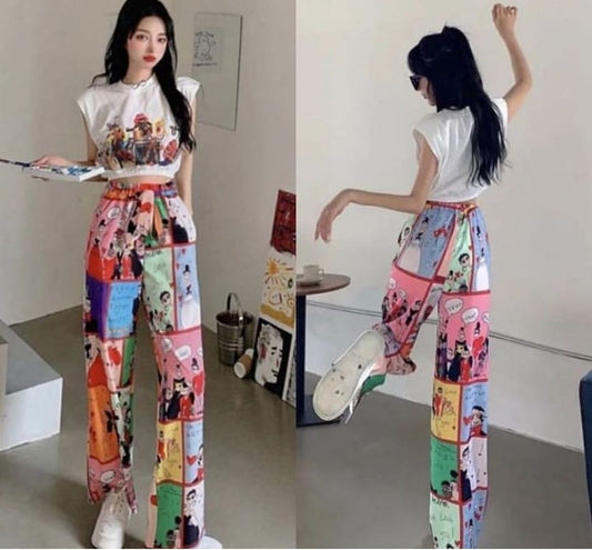 Women Oversize Cartoon Trouser