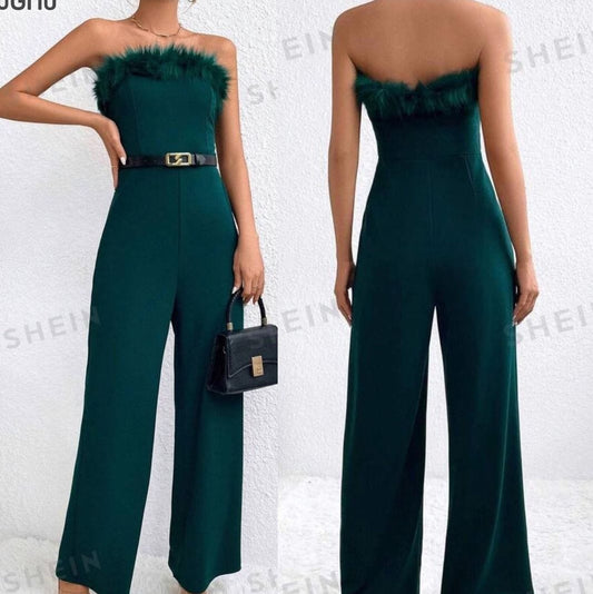 Women Wide Leg High Waist Jumpsuit